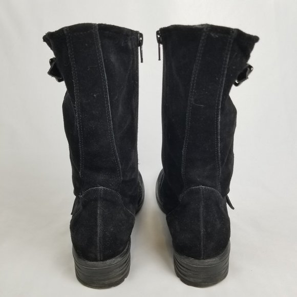 Paul Green Adison Biker Mid Calf Boot Black Suede - Picture 8 of 10